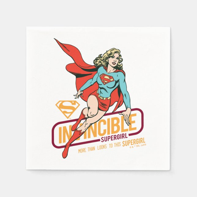 Invincible Supergirl Retro Graphic Napkins (Front)