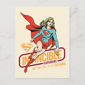 Invincible Supergirl Retro Graphic Postcard