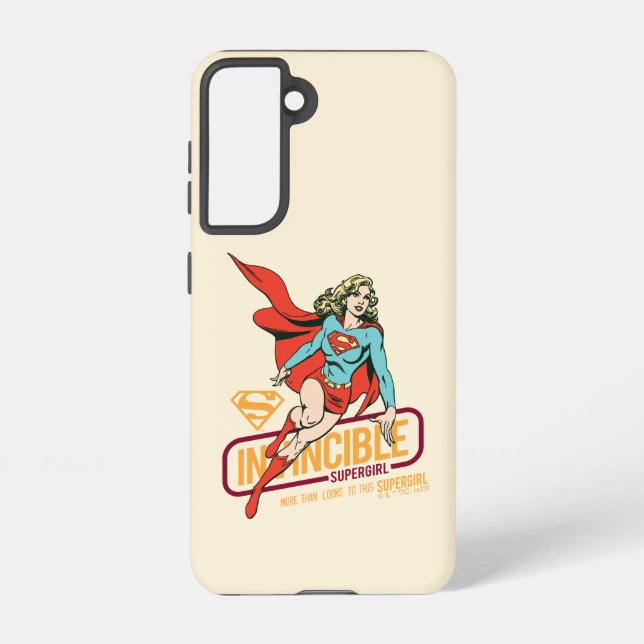 Invincible Supergirl Retro Graphic Samsung Galaxy Case (Back)