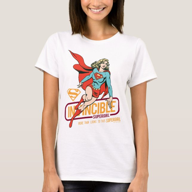 Invincible Supergirl Retro Graphic T-Shirt (Front)