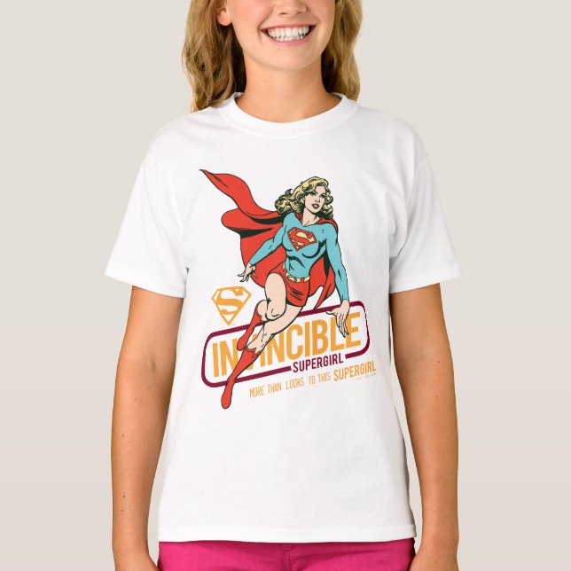 Invincible Supergirl Retro Graphic T-Shirt (Front)