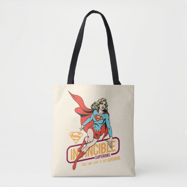 Invincible Supergirl Retro Graphic Tote Bag (Front)