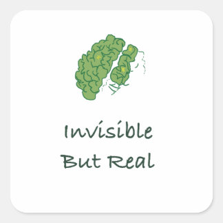 Invisible but real square sticker