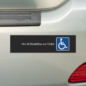 Invisible Disability Awareness Bumper Sticker (On Car)