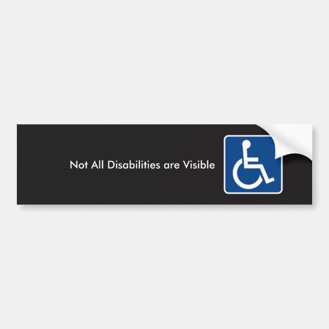 Invisible Disability Awareness Bumper Sticker (Front)