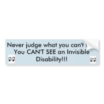 Invisible Disability Awareness Bumper Sticker