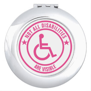 Invisible Disability Awareness Decal Compact Mirror