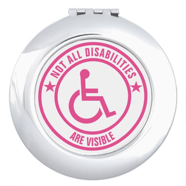 Invisible Disability Awareness Decal Compact Mirror (Front)