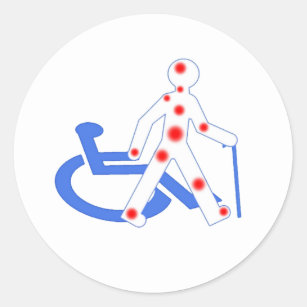 Invisible Handicap Round Stickers / Visible 