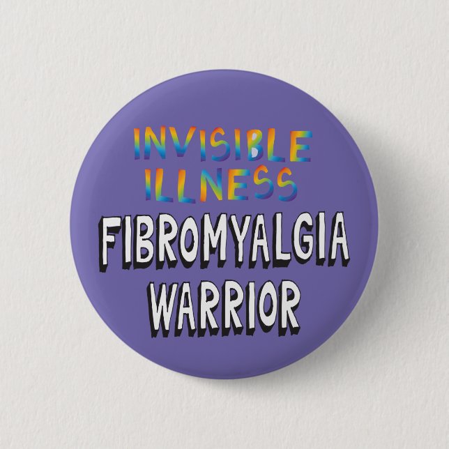 Invisible illness Fibromyalgia Warrior pin badge (Front)