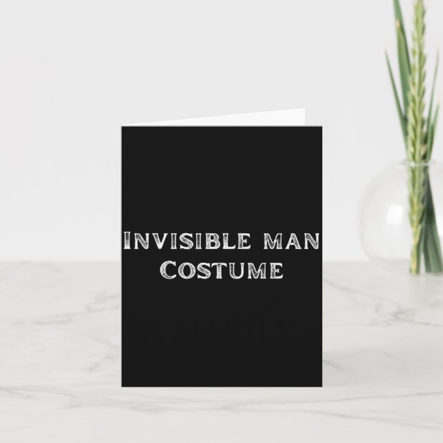 Invisible Man Costume Funny Lazy Halloween Party  Card (Front)
