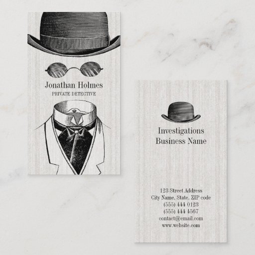 Customizable Invisible Man Private Detective business cards
