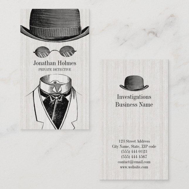 Invisible Man Private Detective Business Card (Front/Back)