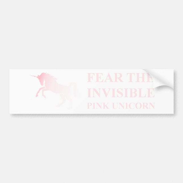 Invisible Pink Unicorn Bumper Sticker (Front)