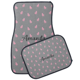 Invisible Pink Unicorn on Gray Car Floor Mat