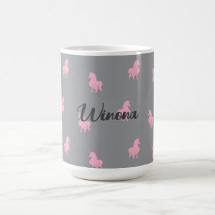 Invisible Pink Unicorn on Gray Coffee Mug