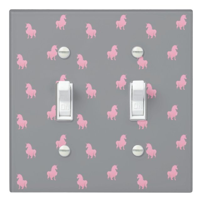 Invisible Pink Unicorn on Gray Light Switch Cover (In Situ)