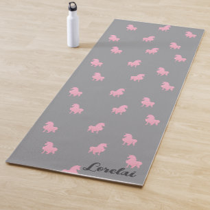 Invisible Pink Unicorn on Gray Yoga Mat