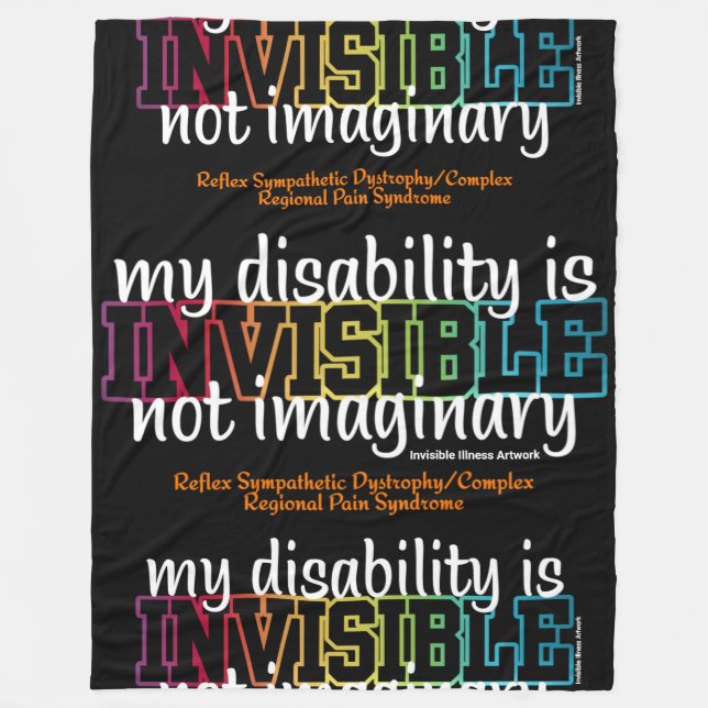 INVISIBLE...RSD/CRPS FLEECE BLANKET (Front)