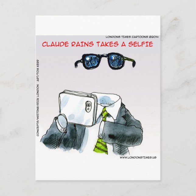 Invisible Selfie Funny Postcard (Front)