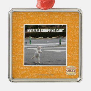 INVISIBLE SHOPPING CART METAL ORNAMENT