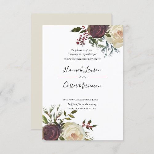 Invitacin a la boda con marco floral de floracin invitation