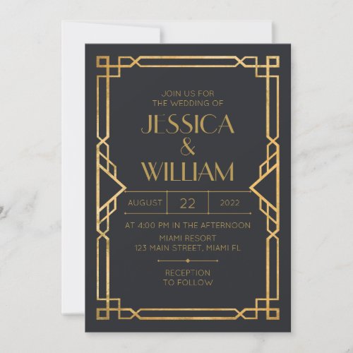 Invitacin Art Deco Wedding Invitation 2