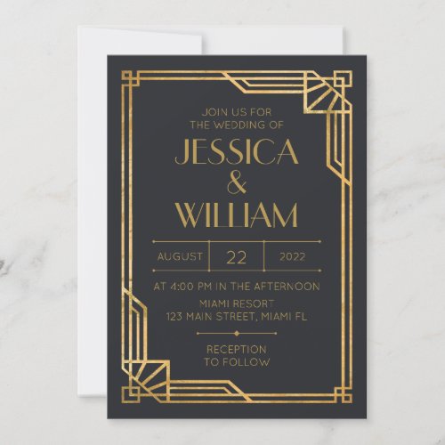 Invitacin Art Deco Wedding Invitation 3