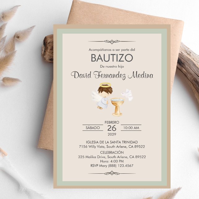 Invitacion Bautizo Boy Angel Religious Baptism Invitation (Creator Uploaded)