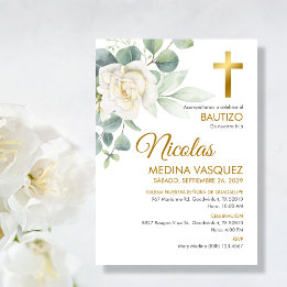 Invitacion Bautizo Boy or Girl Elegant Baptism Invitation