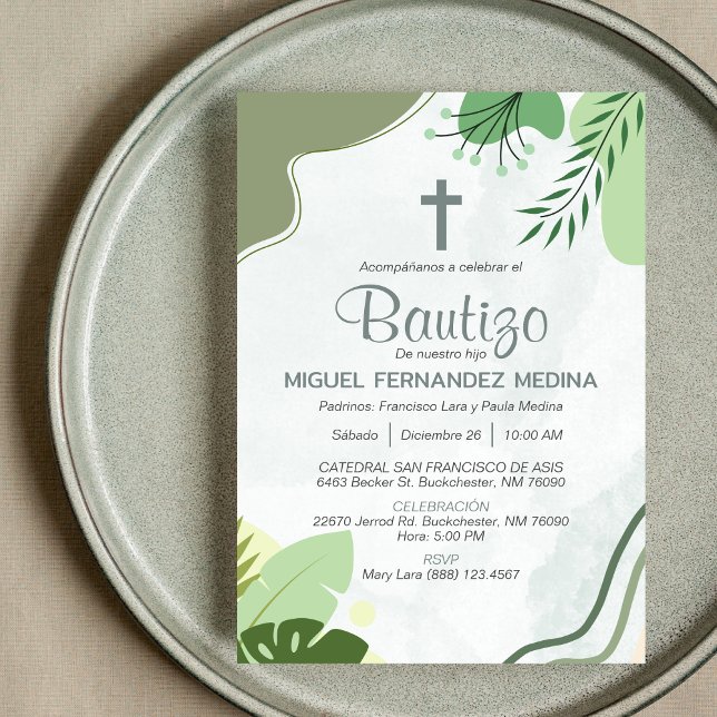 Invitacion Bautizo Elegant Aesthetic Baptism Invitation (Creator Uploaded)
