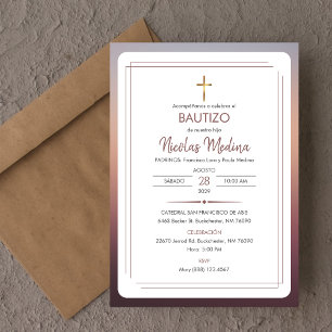 Invitacion Bautizo Elegant Minimalist Baptism Invitation