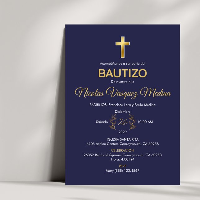 Invitacion Bautizo Elegant Minimalist Baptism Invitation (Creator Uploaded)
