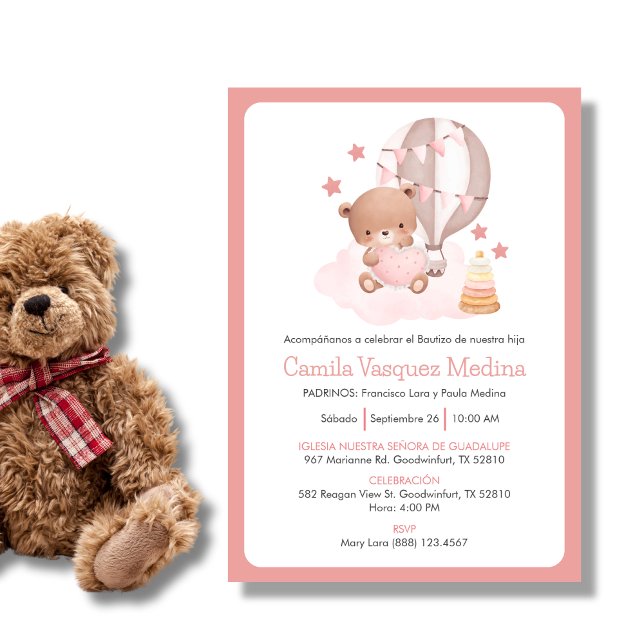 Invitacion Bautizo For Girls Christening Baptism Invitation (Creator Uploaded)