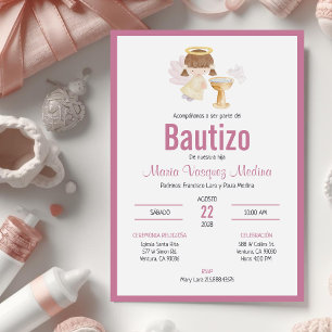 Invitacion Bautizo in Spanish Baptism Baby Girl Invitation