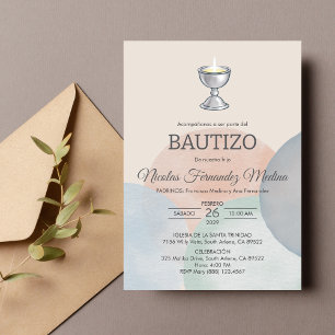 Invitacion Bautizo Minimalist Elegant Baptism Invitation