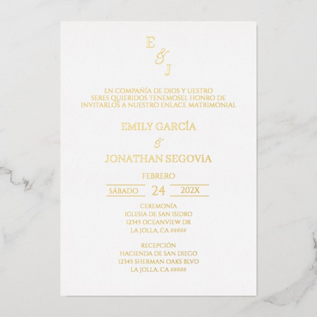 invitación blanco y negro minimalista foil holiday card (Front)