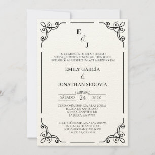 invitación blanco y negro minimalista invitation