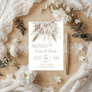 Invitación Boho Floral Wedding Invitation