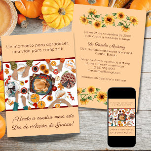 Invitación Cena de Acción de Gracias  Mesa Familia Invitation