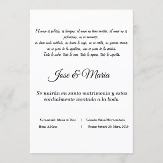 invitacion cristiana para bodas color blanco invitation