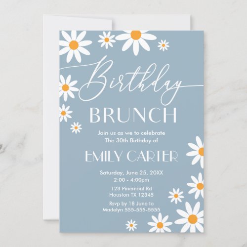 Invitacin Daisies Birthday Brunch Party Invitatio Invitation