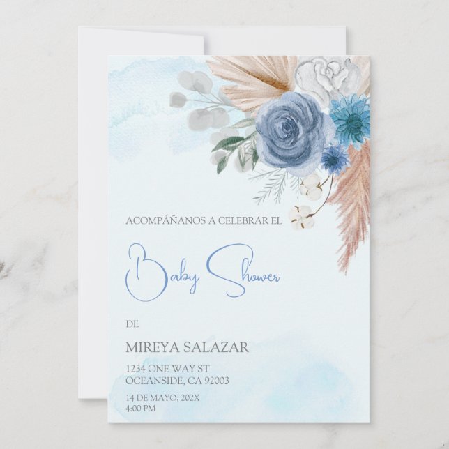 Invitacion de baby shower para niño tema boho invitation (Front)