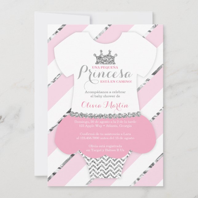 Invitación de Baby Shower para una Princes Invitation (Front)