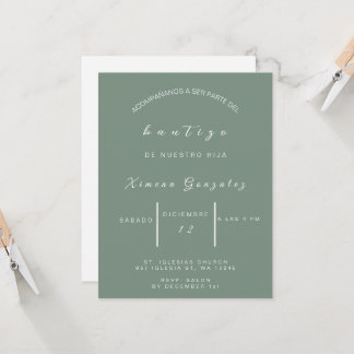 Invitacion de bautizo Spanish Invitation