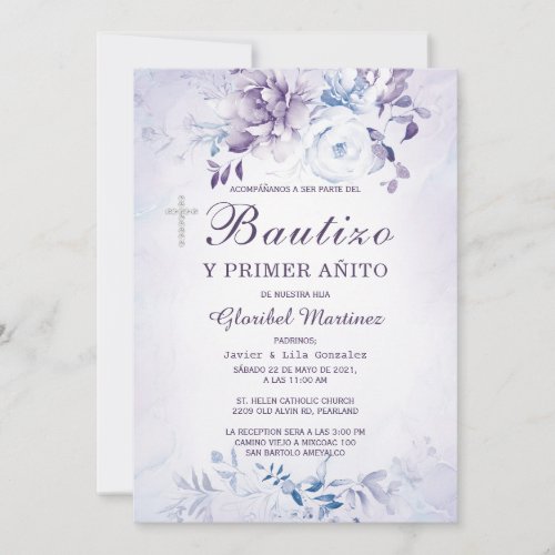 Invitacin de Bautizo Y Primer Aito Invitation