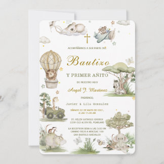 Invitación de Bautizo Y Primer Añito Invitation