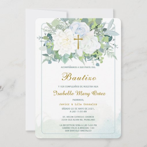 Invitación de Bautizo Y Primer Añito Invitation | Zazzle