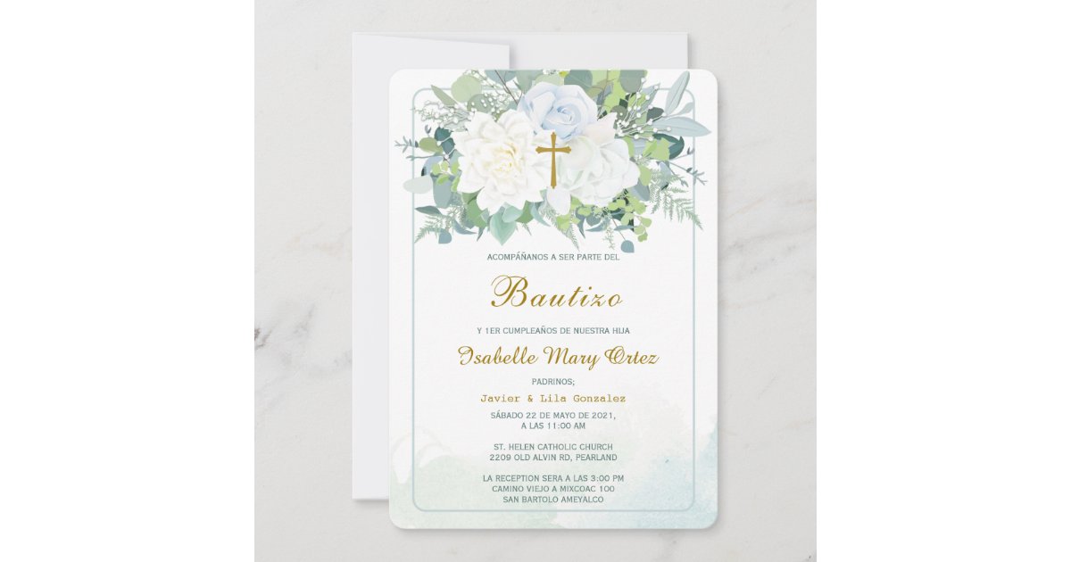 Invitación de Bautizo Y Primer Añito Invitation | Zazzle