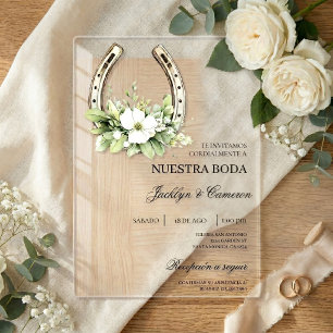 Invitación de Boda Acrílica Herradura rústico Acrylic Invitations